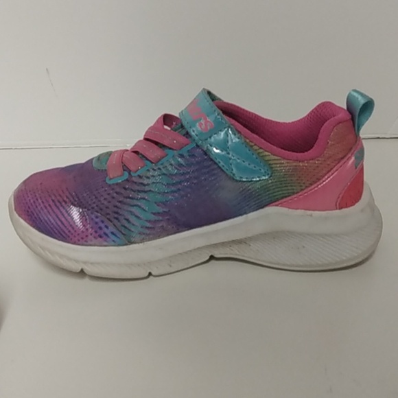 Skechers sneakers youth size 11 pink/purple and blue - Picture 6 of 11